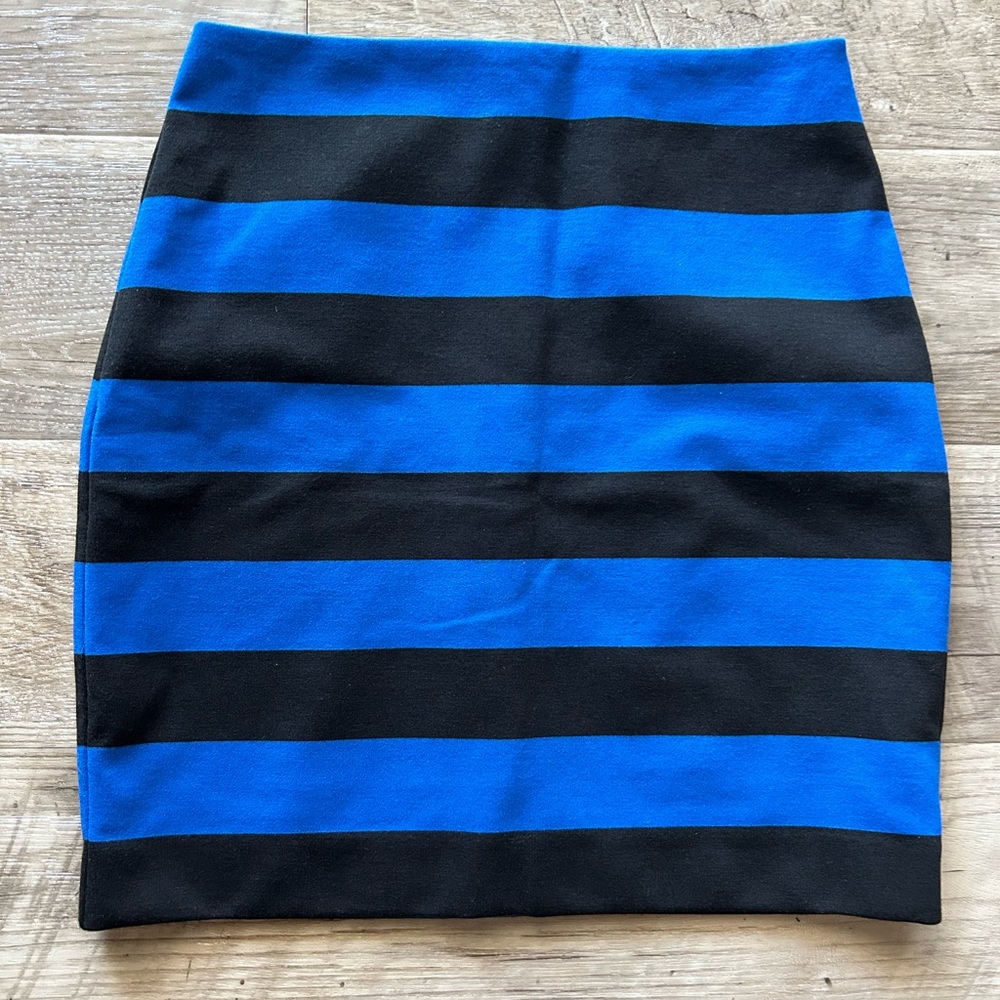 NWOT - Michael Kors Blue and Black Stripes Pencil Skirt